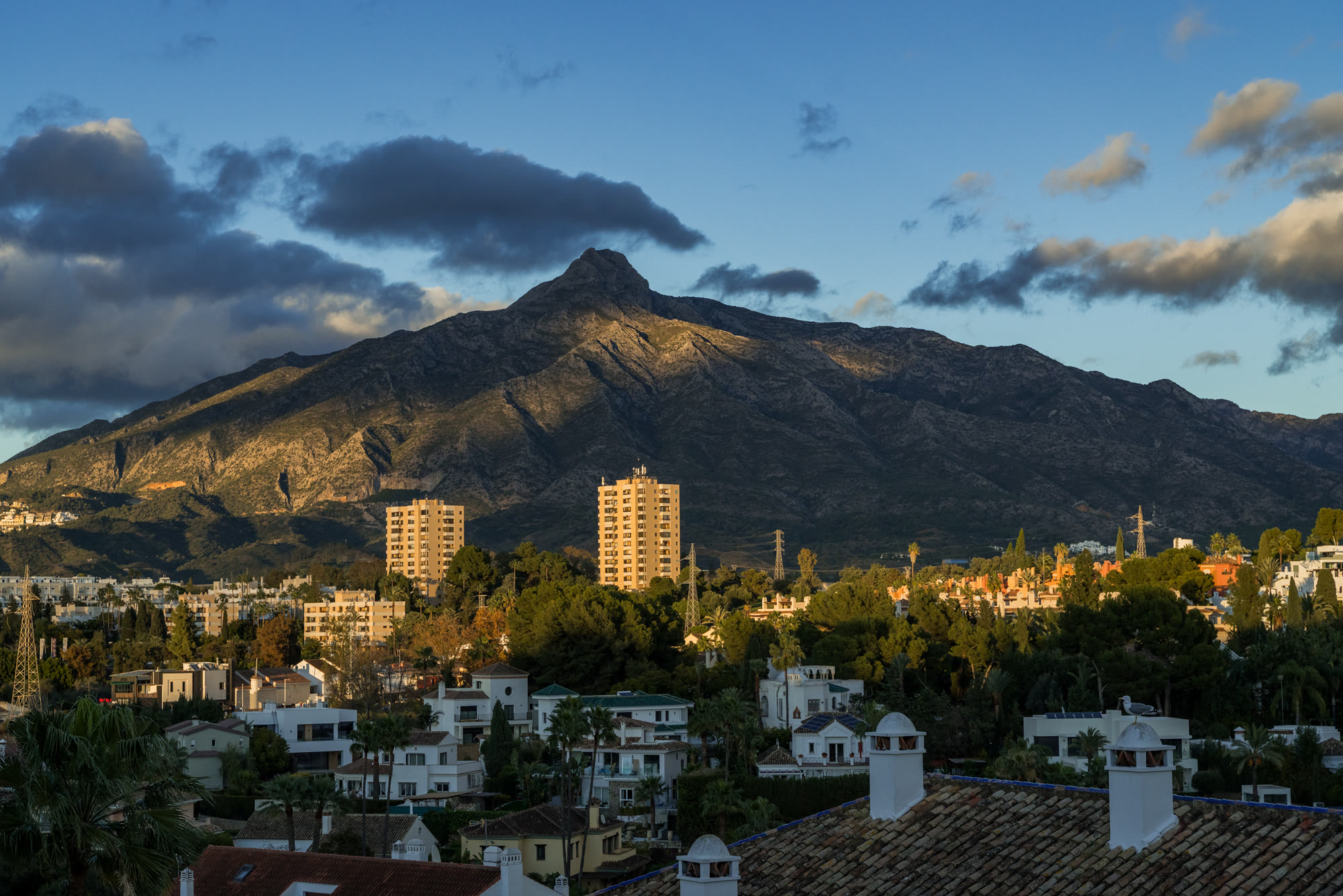 The mountains above Marbella in evening light
